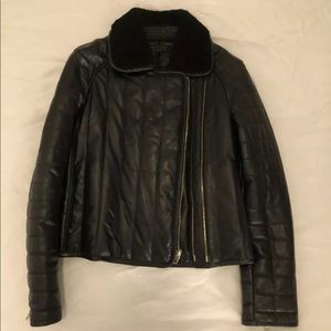 Rag and bone leather bomber jacket